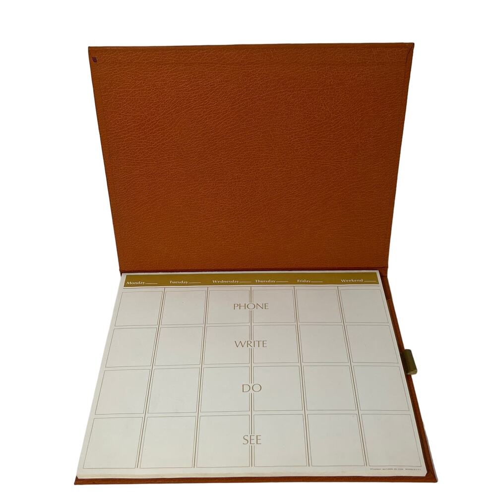 Retro Weekly Agenda, Brown and Gold Tone from Stylecraft USA Vintage